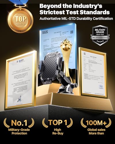 Military Grade Phone Holders for Your Car 【89+ LBS Strongest Suction & Metal Clip】 2026 Ultimate Car Phone Holder