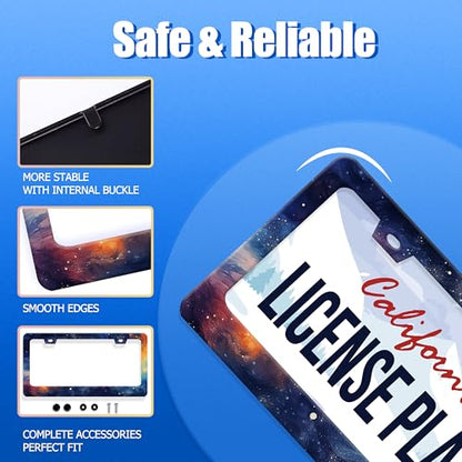 Watercolor Galaxy License Plate Frame Stainless Steel Car Accessory 6x12