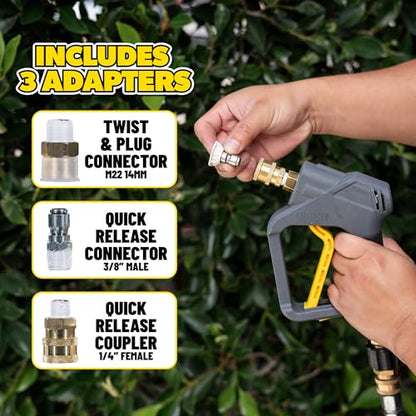 Snubby Short Pressure Washer Gun with Foam Cannon Attachment