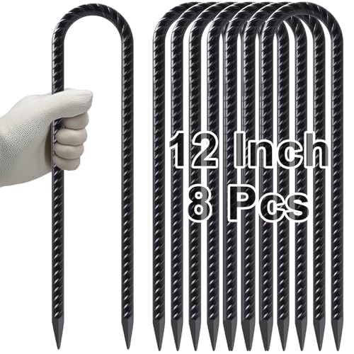 Trampoline Stakes Heavy Duty 12 Inch Trampoline Anchors High Wind (12 Count)