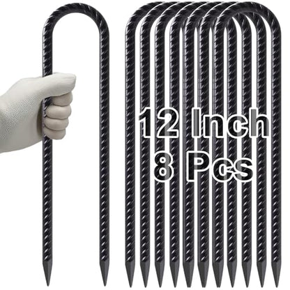 Trampoline Stakes Heavy Duty 12 Inch Trampoline Anchors High Wind (12 Count)
