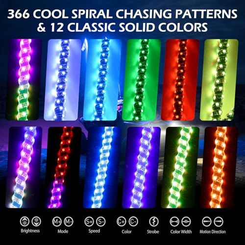 2PCS 4FT RGB LED Whip Light