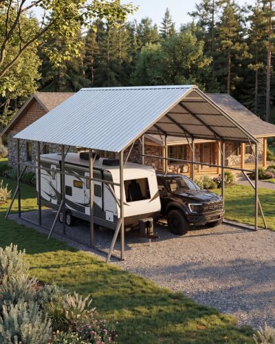 20x20 ft Vertical Roof Metal Carport