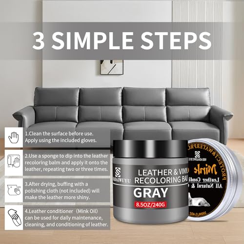 8.5oz Leather Recoloring Balm with 100ml Mink Oil