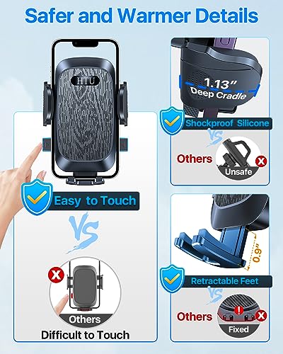 Car Phone Holder【2026 Upgraded 100+LBS Suction & Safety Cert】 Cell Phone Car Mount for Truck Heavy Duty Phone Holder for Dashboard