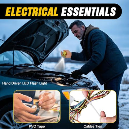 Car Roadside Emergency Kit with Jumper Cables Air Compressor