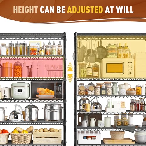 71" H 6 Tier Heavy Duty Wire Shelving