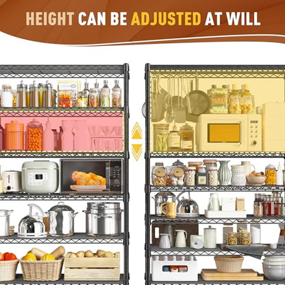 71" H 6 Tier Heavy Duty Wire Shelving