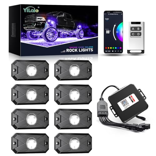 RGB LED Rock Lights Kit 8Pods with APP (8 Count)
