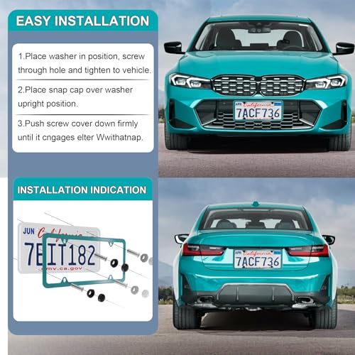 4 Holes Stainless Steel License Plate Frames