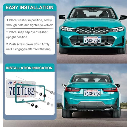 4 Holes Stainless Steel License Plate Frames