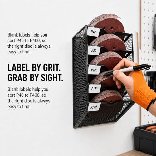 Sandpaper Organizer for 5 & 6 Inch Sanding Discs