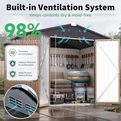 6' x 8' Outdoor Metal Storage Shed