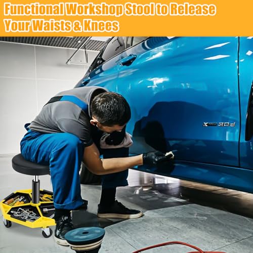Adjustable Mechanic Rolling Stool