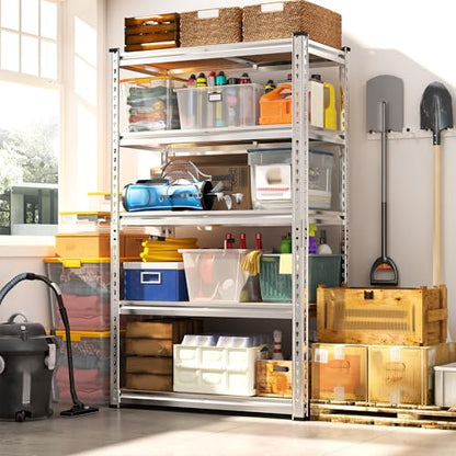 Storage Shelves 2020LBS Garage Shelving Heavy Duty Metal Shelving Adjustable 5 Tier Pantry Shelves for Garage Closet Kitchen Basement 28" W x 12" D x 59.8" H (3 Count)