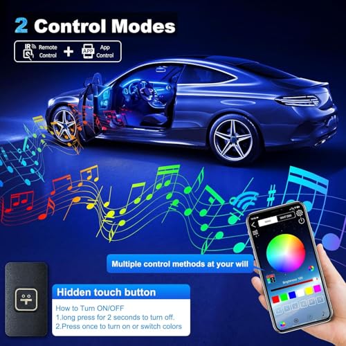 Acrylic Interior Car LED Strip Light with Wireless APP