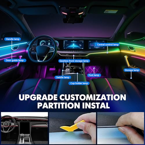 2026 Upgraded Dreamcolor Acrylic Interior Car LED Strip Light with Wireless Self