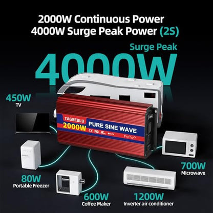 2000W Pure Sine Wave Power Inverter