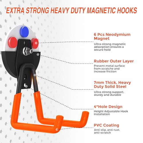 Extra Strong Magnetic Hooks for Hanging Heavy Duty (2 Count)