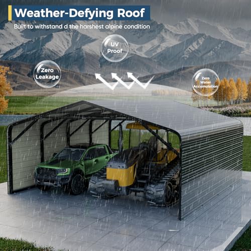 Military Grade Metal Carport 20x20 FT