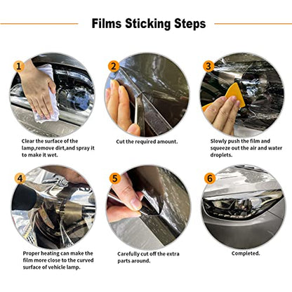 Smoked Tint Film for Car Headlight Taillight (2 Count)