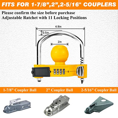 1 Pack Universal Hitch Lock with Combination Lock