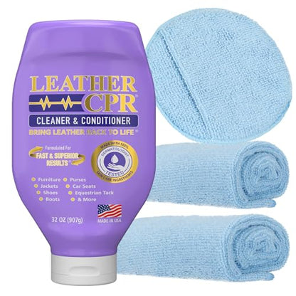 Cleaner & Conditioner Kit with Applicator Sponge and Two Towels (32 Ounce)