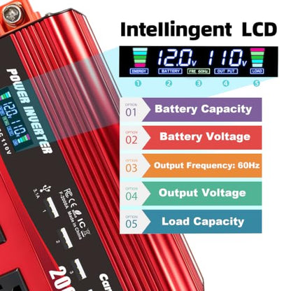 2000W Power Inverter 12V to 110V
