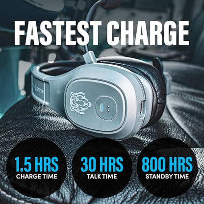 Storm Gray Wireless Trucker Bluetooth Headset with Mic