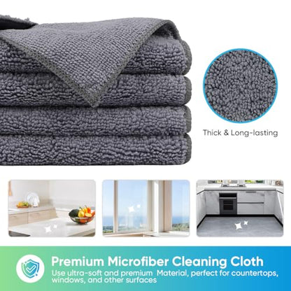 Grey Microfiber Cleaning Cloth (12 Count)