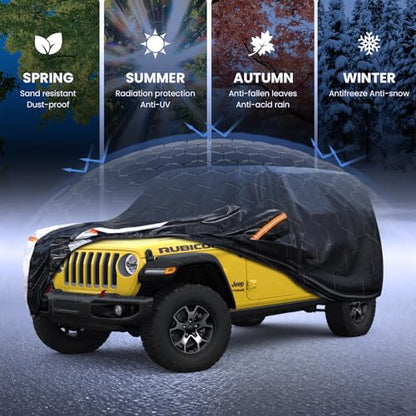 Multi Layer Car Cover Custom Fit for Jeep Wrangler 2 Door CJ YJ JK JL