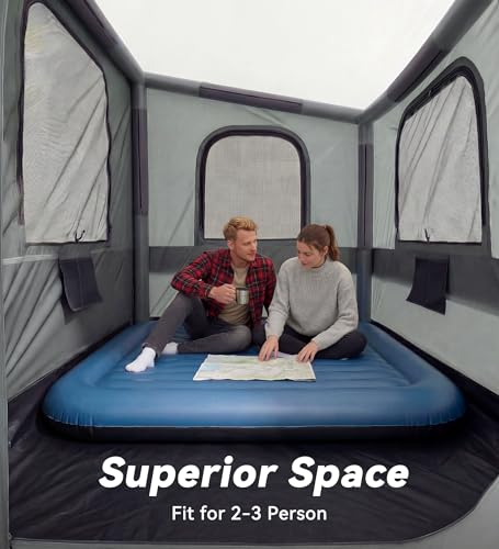 Inflatable Truck Bed Tent with Detachable Zippered Awning