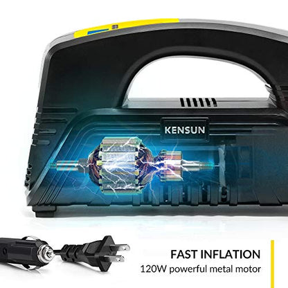 AC DC Digital Tire Inflator for Car 12V DC and Home 110V AC Rapid Performance Portable Air Compressor Pump for Car