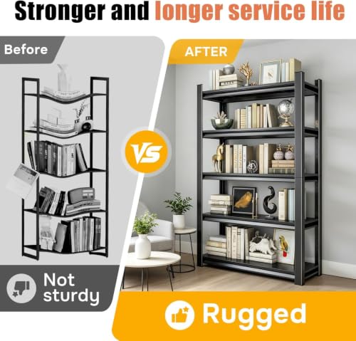5 Tier Metal Bookshelf