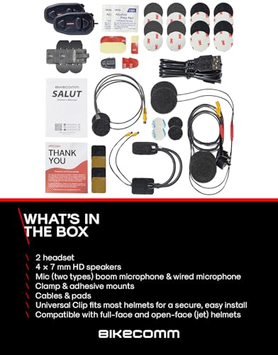 Salut Motorcycle Helmet Speakers Intercom (2 Count)