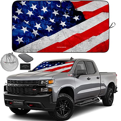 1 Piece Windshield Sun Shade Grunge American Flag