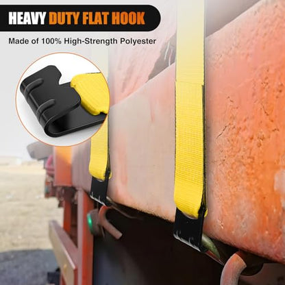 Truck Straps 4" x 30' Heavy Duty Tie Down with Flat Hooks (2 Count)