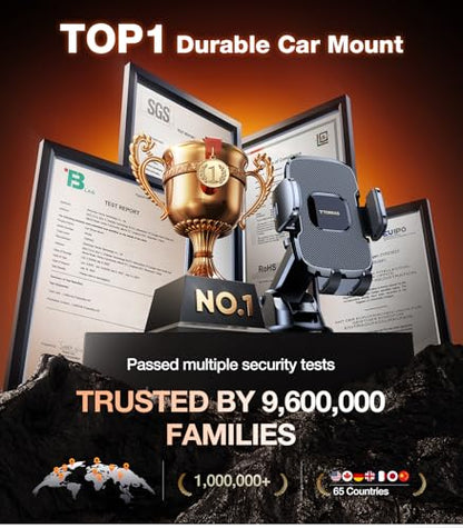 Ultra Durable Phone Holders for Your Car【96+LBS Strongest Suction】 Car Phone Holder Mount