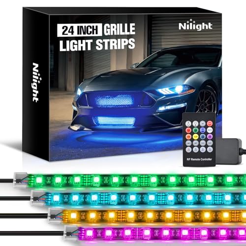 4PCS 24" RGB LED Grille Light Strips with Wireless Remote Control