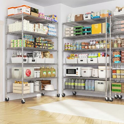 82" H X45 W X18 D Storage Shelves with Wheels (3 Count)