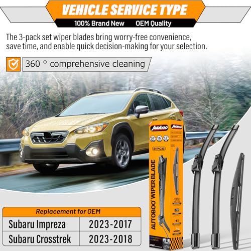 Windshield Wiper Blade Replacement for Subaru Crosstrek Impreza