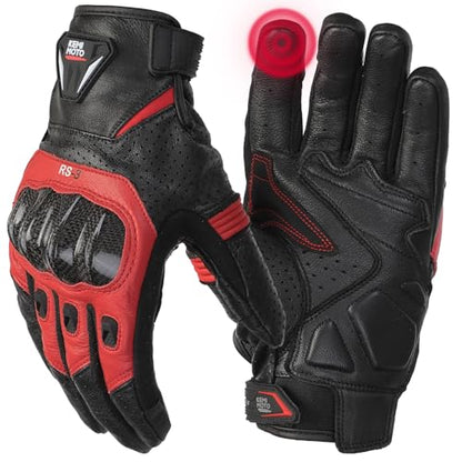 Sheepskin Leather Motorcycle Gloves for Men