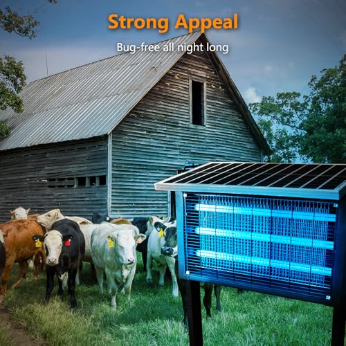 Heavy Duty Big Solar Bug Zapper Outdoor for 8000 sq.ft with 30W Solar Panel