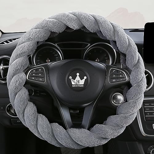 Luxury Fluffy Winter Car Steering Wheel Cover for Women Soft Warm Plush Cute Auto Accessories for Vehicle