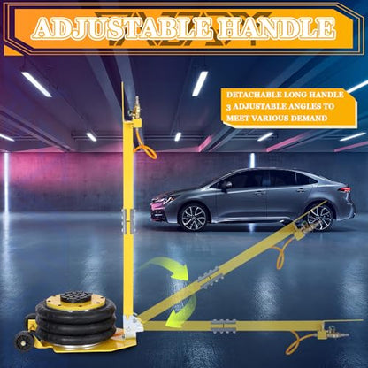 3T Triple Bag Air Jack 6600lbs Pneumatic Jack 3s Fast Lift Up 16in Airbag Jack with Adjustable Long Handle Heavy Duty Triple Air Bag Jack Lift for Cars Garage