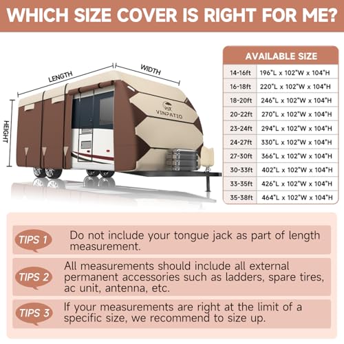 RV Cover Travel Trailer Cover Fits for 30'