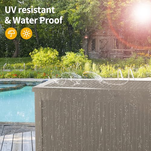 320 Gallon Outdoor Storage Box Patio Deck Box Waterproof