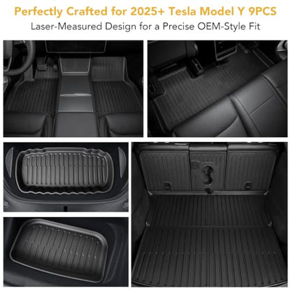 9PCS Tesla New Model Y Juniper Standard 2025 2026 Floor Mats (9 Count)