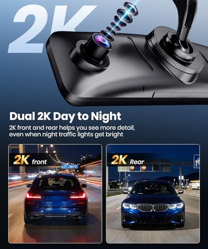 Dual 2K OEM Rear View Mirror Camera with Carplay