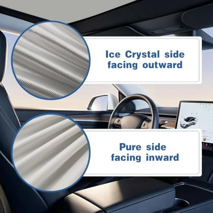 2 Pack Gray Roof Sunshade for Tesla Model Y Juniper 2025 (2 Count)
